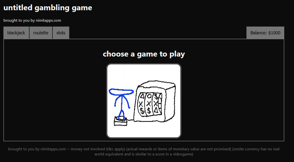 gambling site screenshot